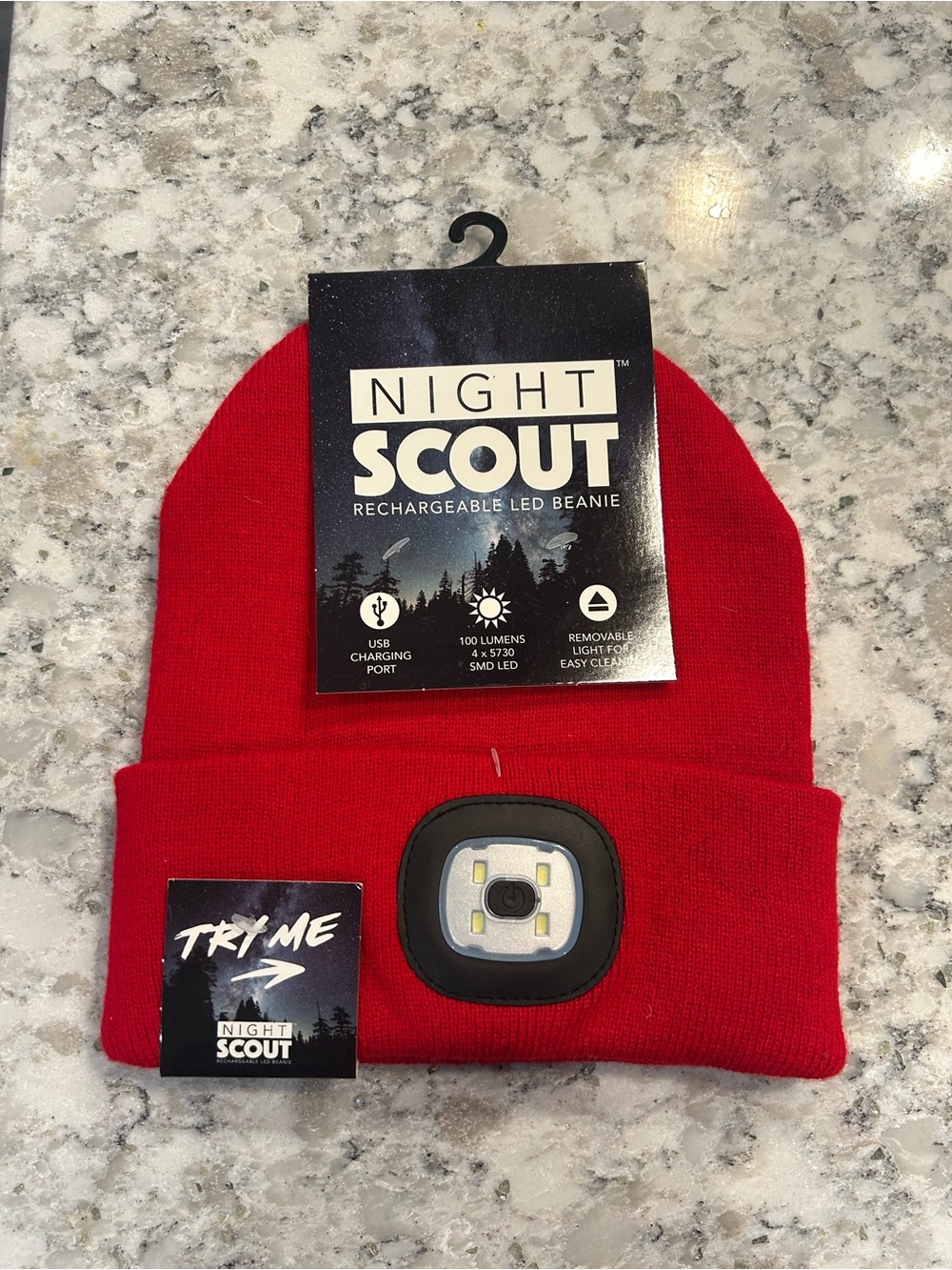 NWT Night Scope Night Light Rechargeable LED Head Lamp Beanie
